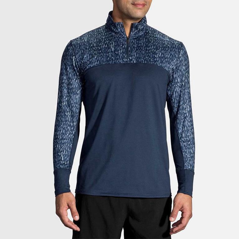 Brooks Dash Half Zip Løpejakker Herre Verkkokauppa - Blå - Norge (TLB698251)